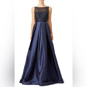 ML Monique Lhuillier Francesca Gown | Elegant Navy Evening Gown